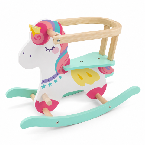 Balansoar Unicorn pentru Copii PAROX, Jucarie de Echilibru 1-3 Ani, Rocking Unicorn cu Manere de Siguranta, Jucarie Interactiva pentru Dezvoltare Motrica