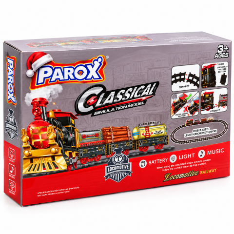 Trenulet vintage cu aburi si sine, lumini si muzica PAROX - Classical