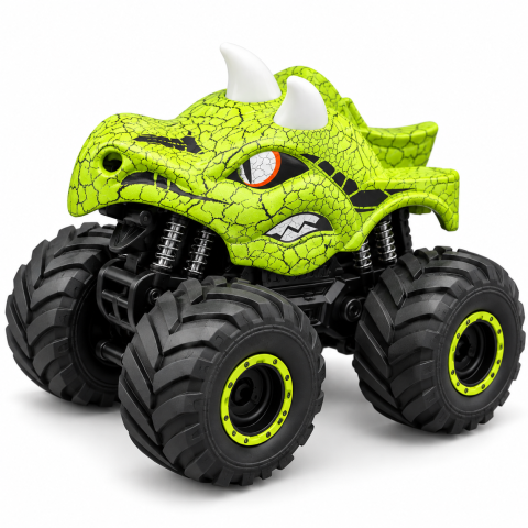 Mașină RC Monster Truck Dino PAROX 2.4GHz, lumini, efect aburi, 360°, 6+ ani