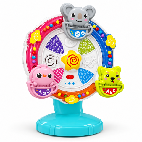 Jucărie interactivă bebeluși Baby Spin-Wheel of Musical Zoo PAROX
