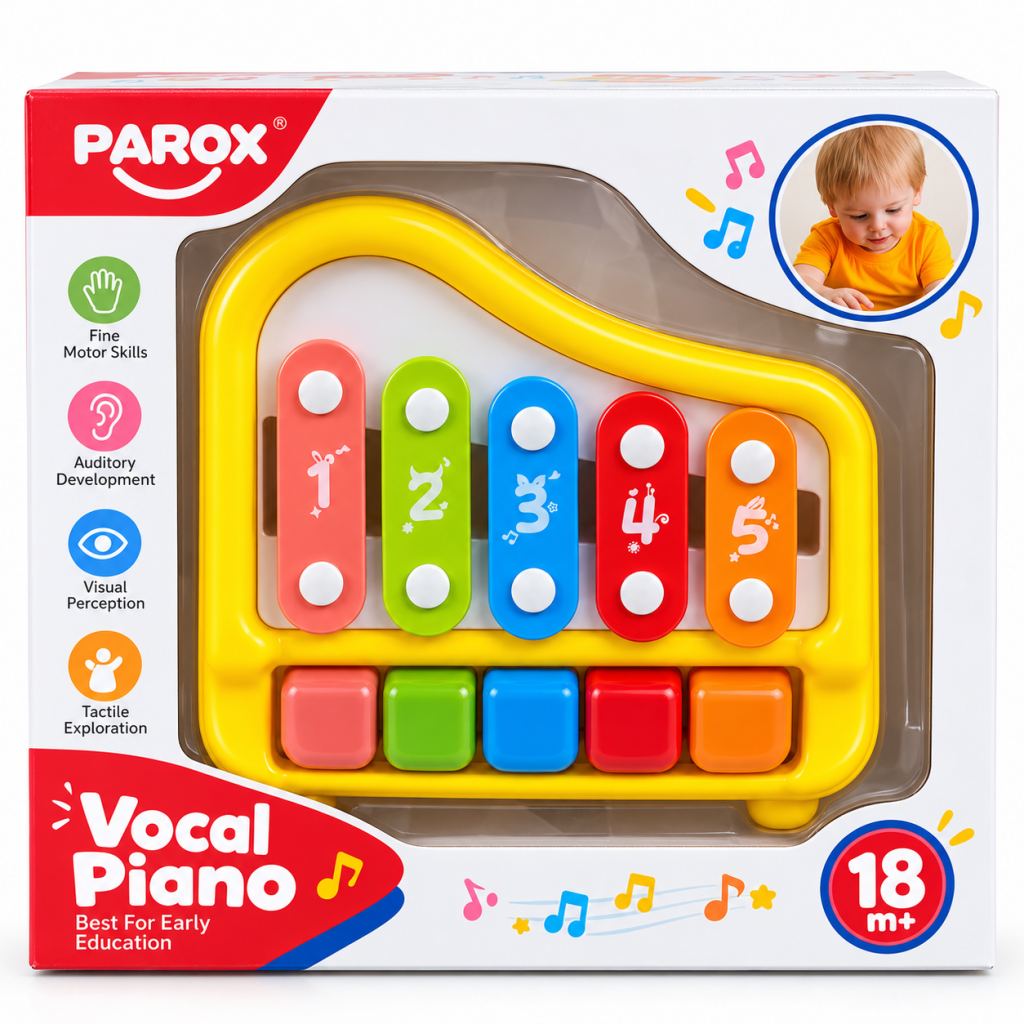 Pian muzical educativ PAROX Vocal Piano pentru copii, 18 luni+