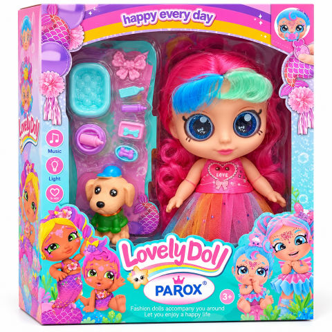 Păpușă Lovely Doll cu accesorii – roz sau verde | PAROX