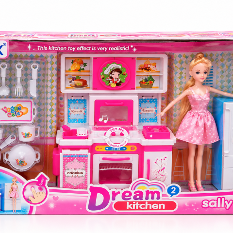 Set bucătărie de jucărie Dream Kitchen cu păpușă și accesorii – PAROX