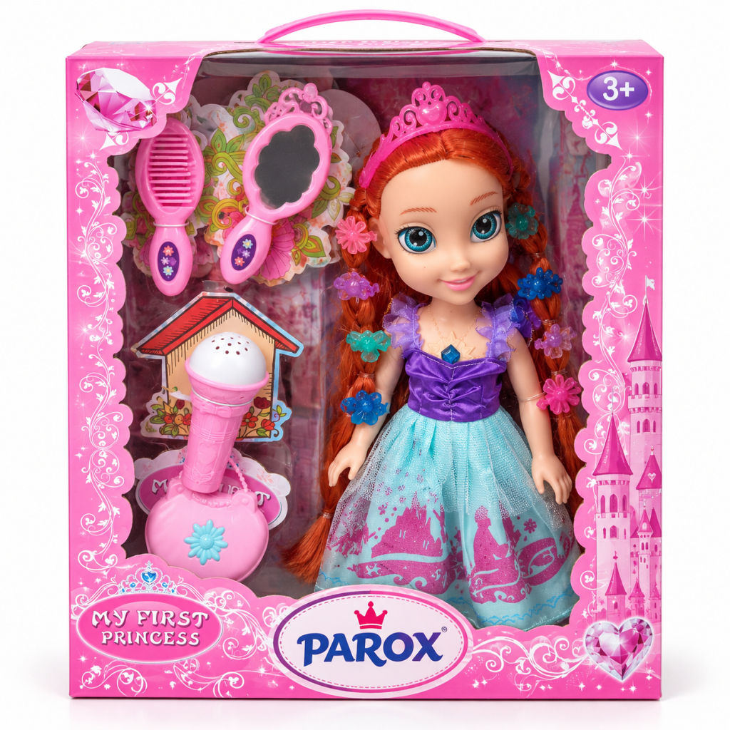 Păpușă prințesă cu flori luminoase și accesorii PAROX